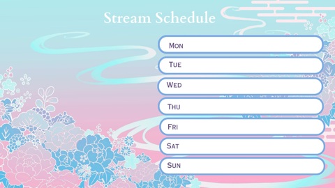 Blue floral pattern livestream schedule overlay