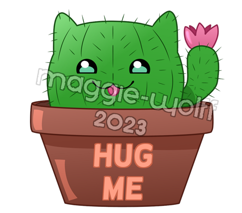 Hug Me! Cactus Cat Merch Design