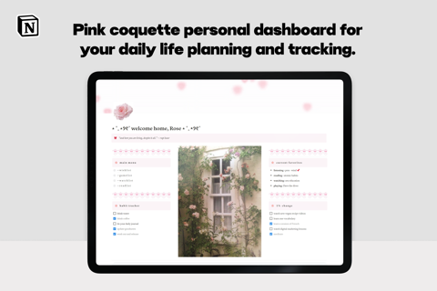 Pink Coquette Personal Dashboard