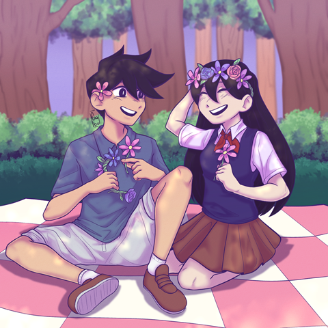 Mari and Hero having a picnic !