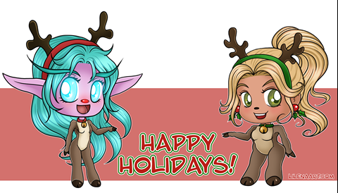 Happy Holidays from my Druids Lilena and Perl!