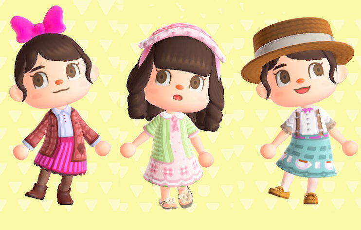 My new custom spring outfits in ACNH 