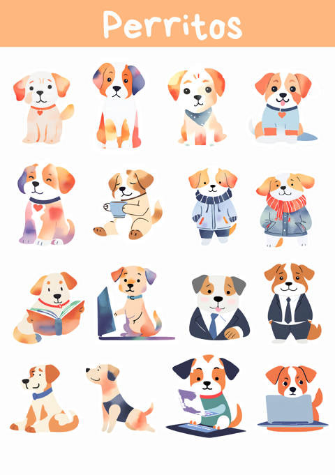 Pegatina de perritos - Antusay's Ko-fi Shop - Ko-fi ️ Where creators ...