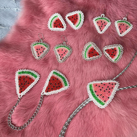 new watermelon beadwork