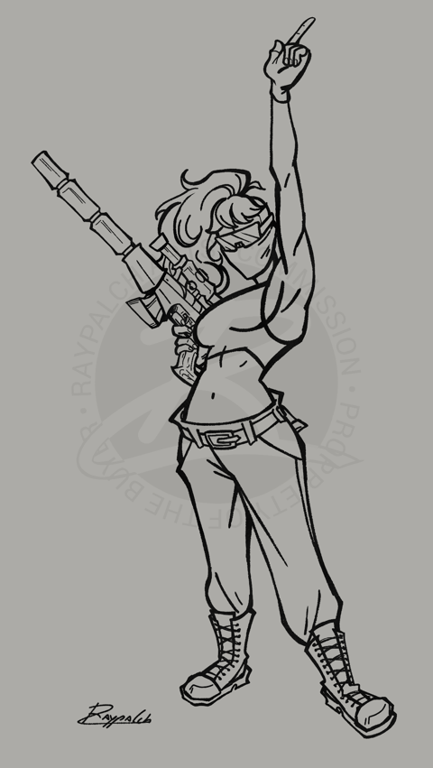 A Sniper's Snapping Out - (B&W - Full-body)