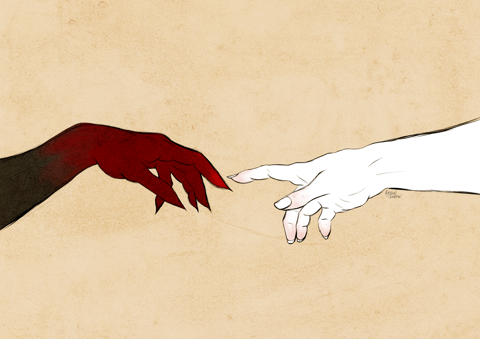 Hands of Demon and Angel