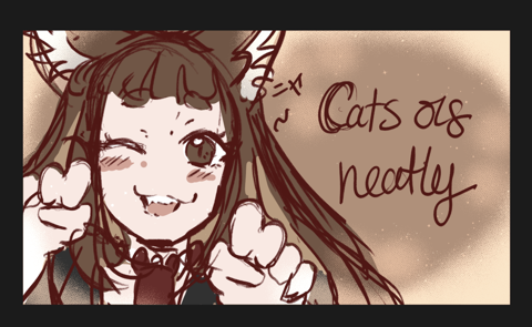 [WIP] Cats Organized Neatly VOD Thumbnail sketch 