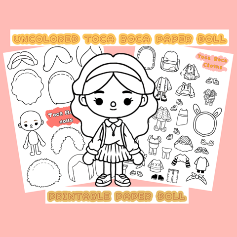 Wednesday Toca Boca Paper Doll / Quiet book pages / Printable Paper crafts  - Gemini Moon Art's Ko-fi Shop - Ko-fi ❤️ Where creators get support from  fans through donations, memberships, shop