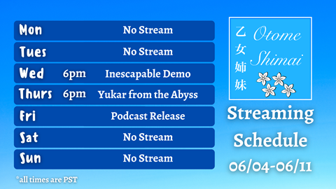 Twitch Streaming Schedule 06/04/23 to 06/11/23
