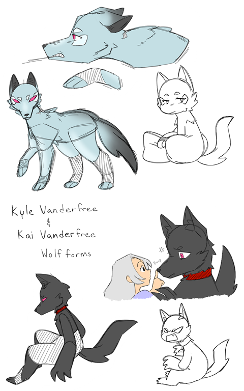 Kyle and Kai Vanderfree wolf forms
