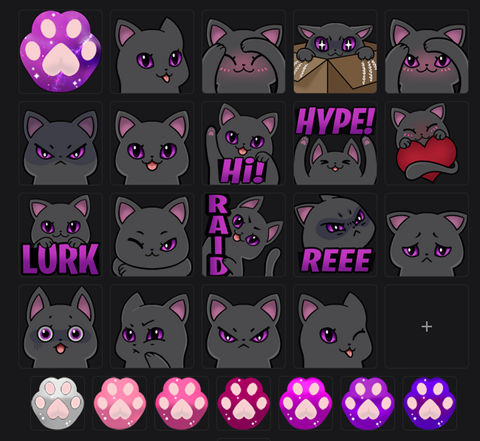 cat emojis and badges