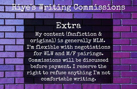 Writing Commissions Sheet (extra) 