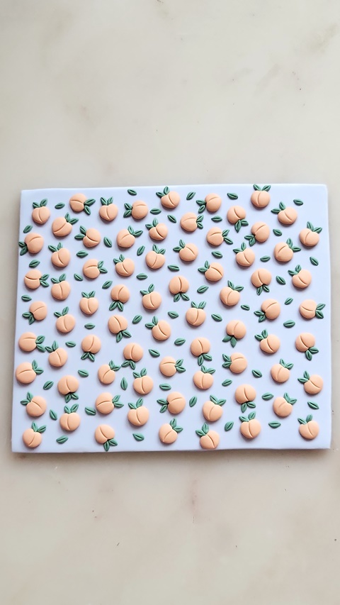 Peach polymer clay slab