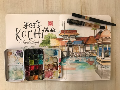 Fort Kochi India | Sketchbook spread