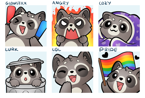 raccoon emotes wip