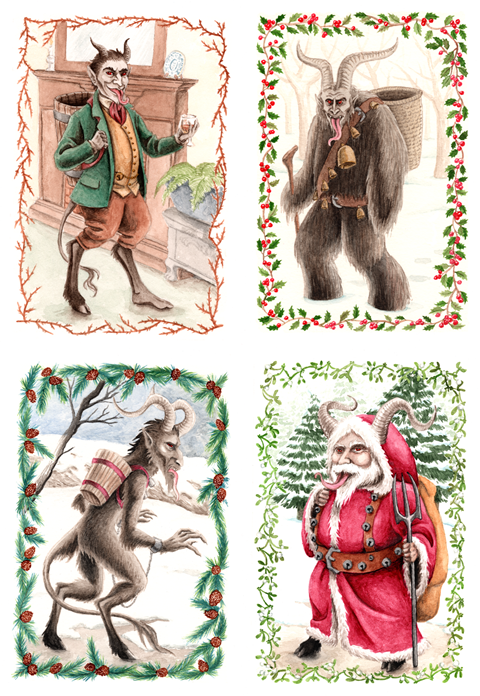 Krampus Christmas cards now available!