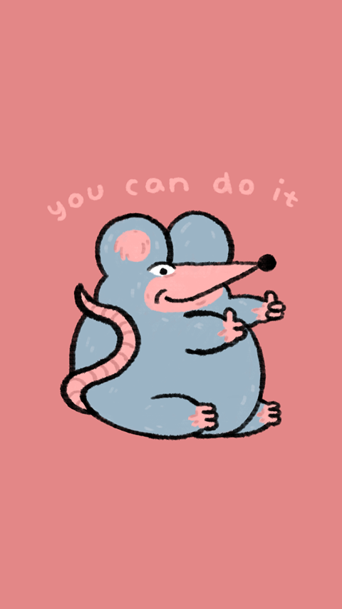 encouraging rat (pink)