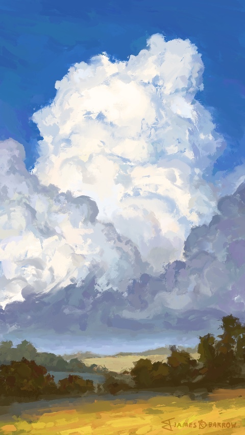 Billowing Clouds - Phone Wallpaper - James B Barrow’s Ko-fi Shop - Ko