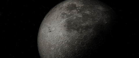 Space station transiting moon still images