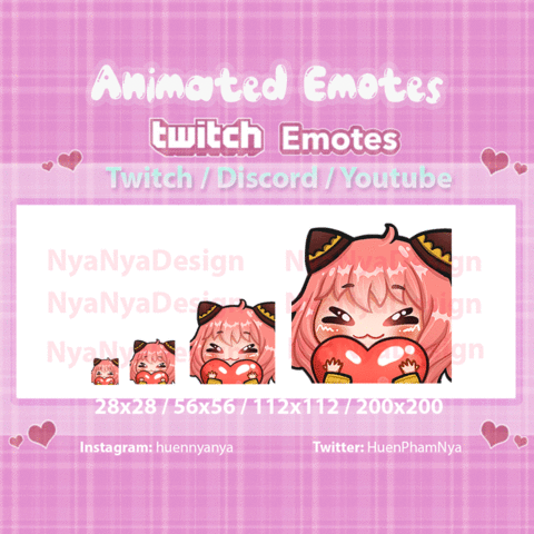 Anya animated emote | Heart emote for your Twitch/ Discord ...