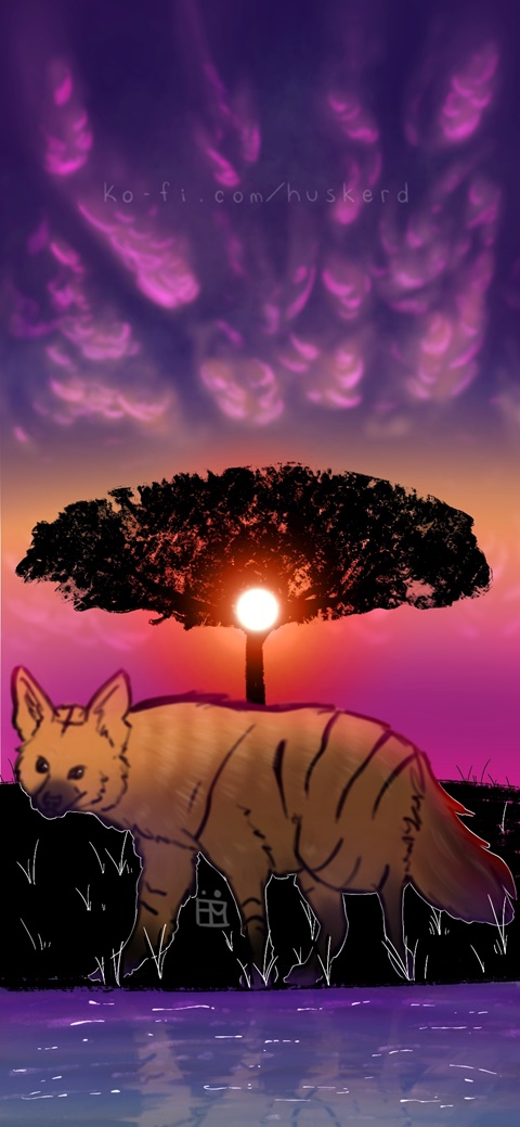 Sunset Aardwolf Wallpaper