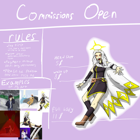 Commissions open! rules+examples in the pic