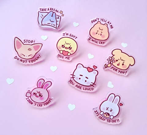 Motivational Skzoo Acrylic Pins - Sharkpastel's Ko-fi Shop - Ko-fi ️ ...