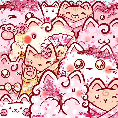 Bunch of sakura cats 🌸🌸🌸