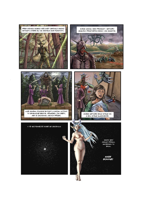 Comic book page The story of the witch - Prolog