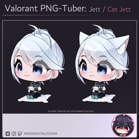 Cute Chibi Jett Valorant Cat Inspired | PNG Tuber | Stream asset | cam ...