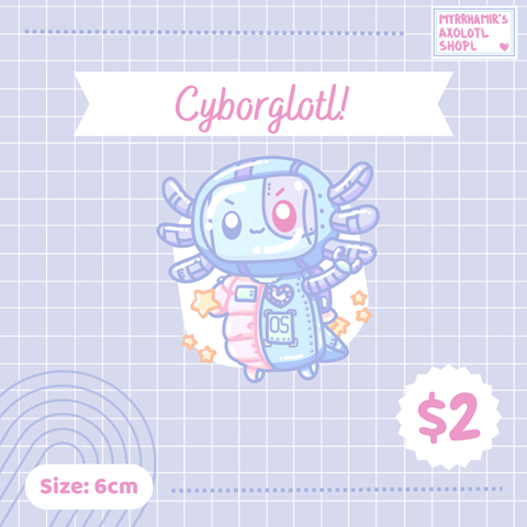 Cyborglotl glitter sticker