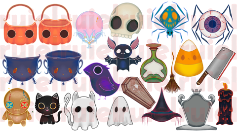  FREE Halloween assets PNG illustrations is DONE!!