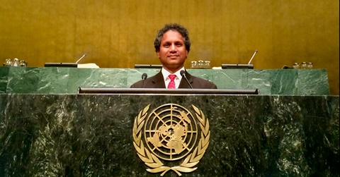 Addressing the United Nations