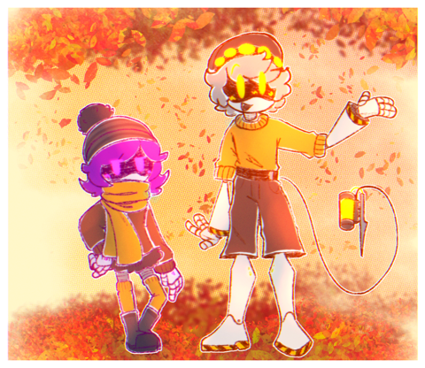 Uzi and N experiencing the wonders that is autumn‼