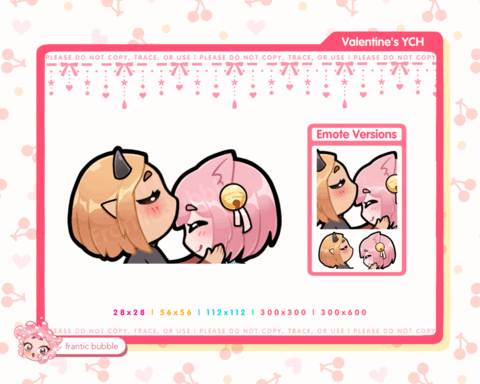 YCH Forehead Kiss Emotes for @Suki_Sweets_ (´▽`ʃ♡ƪ