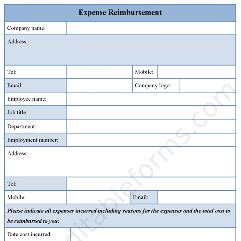 Expense Reimbursement Fillable PDF Template - Editable Forms's Ko-fi ...