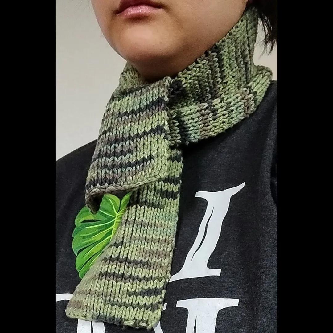 Small Knitted Forest Camo Scarf