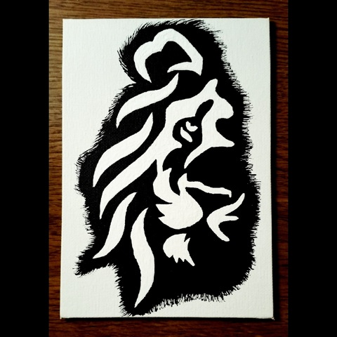 Negative paint art (lion)