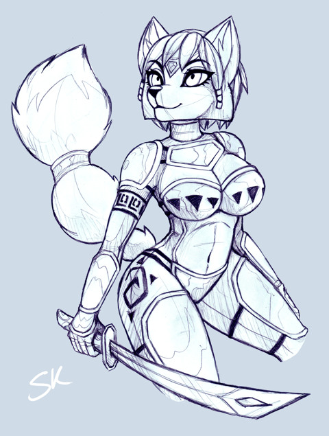 Krystal armor suit sketch