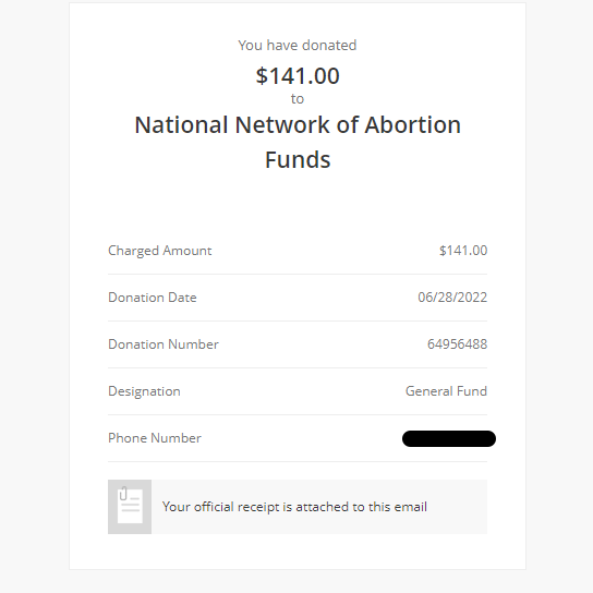 Donation to AbortionFunds.org