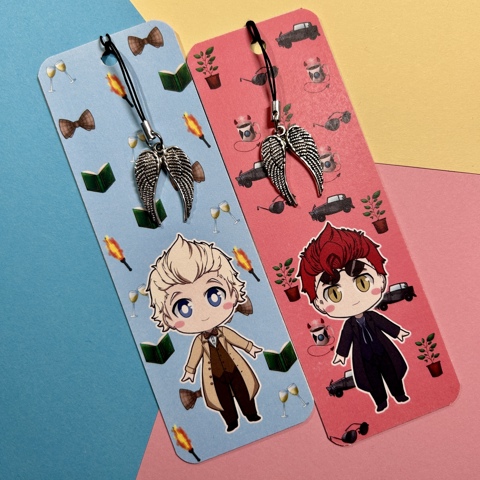 Good Omens Aziraphale and Crowley Bookmarks - Señorita Crafty's Ko-fi ...