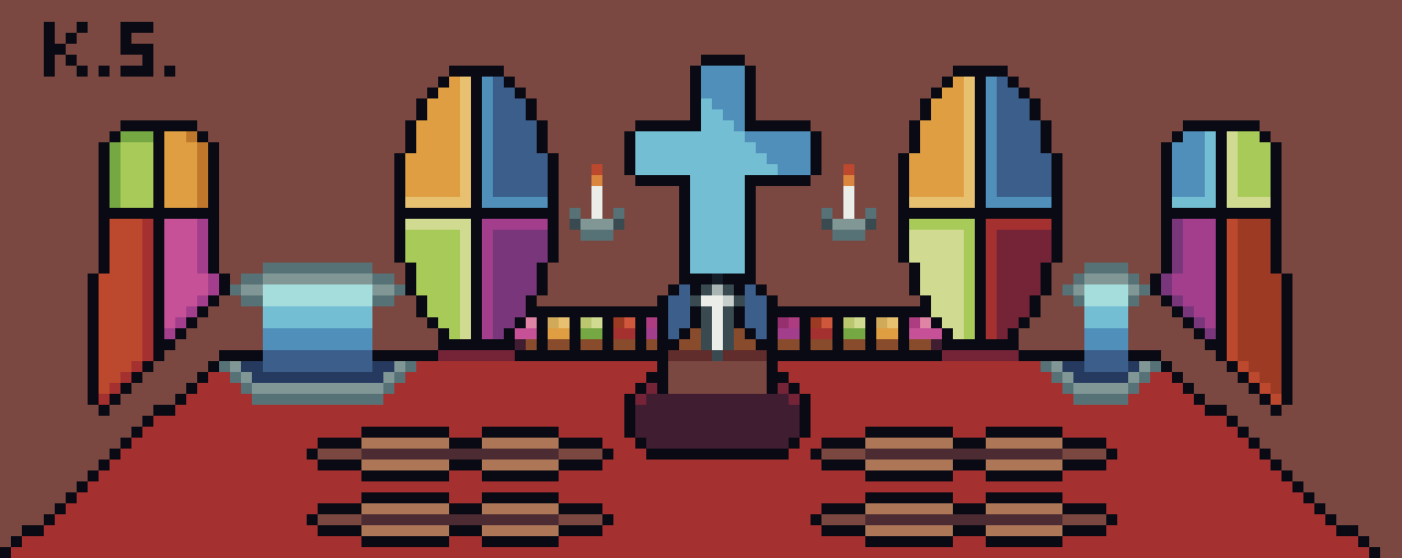 Pixel Art, Day 64 - Cathedral 