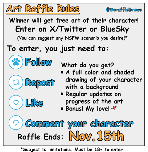 Art Raffle is Live on Twitter and BlueSky!