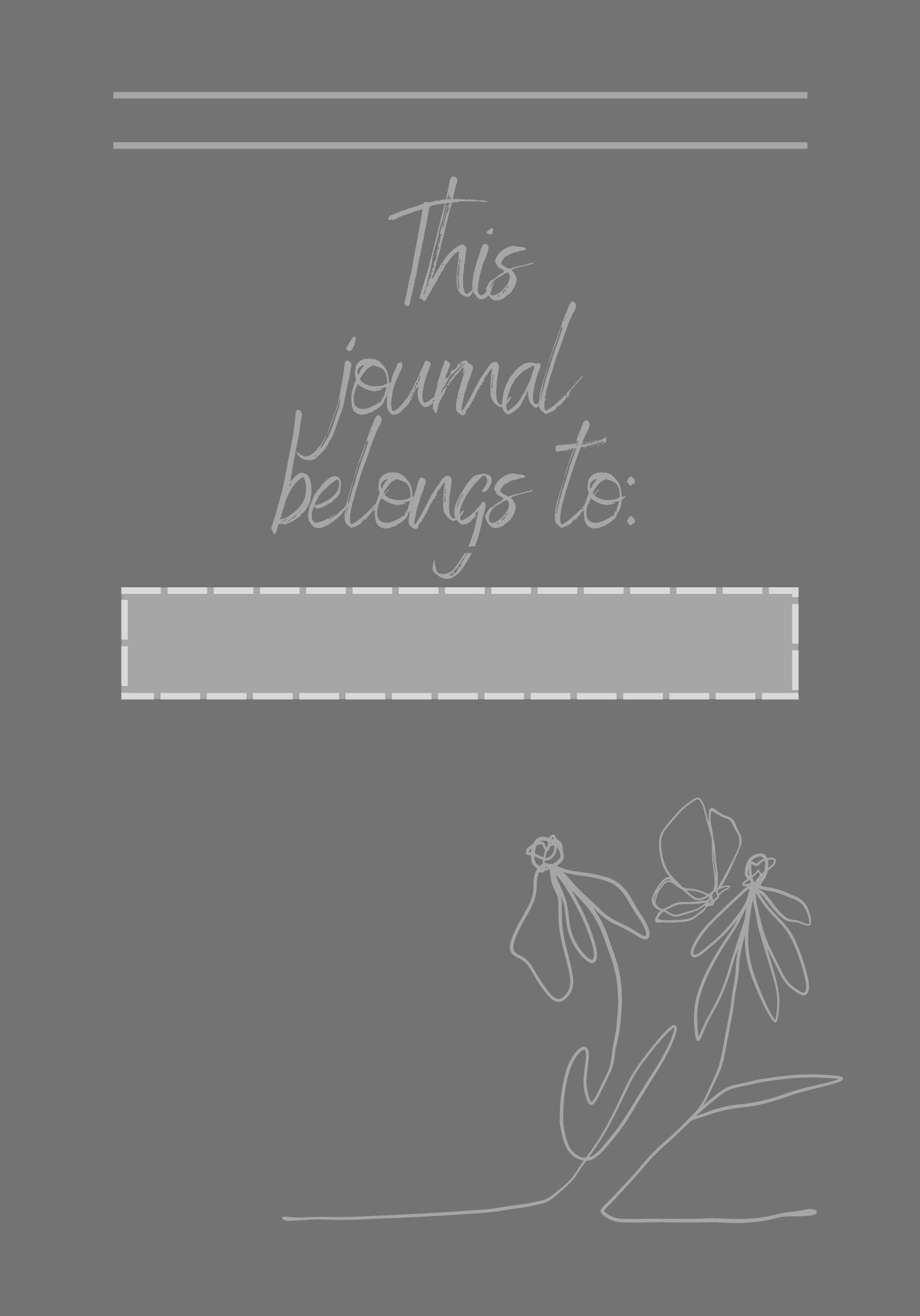 Journal Template 003 Printable Black and White Minimalist