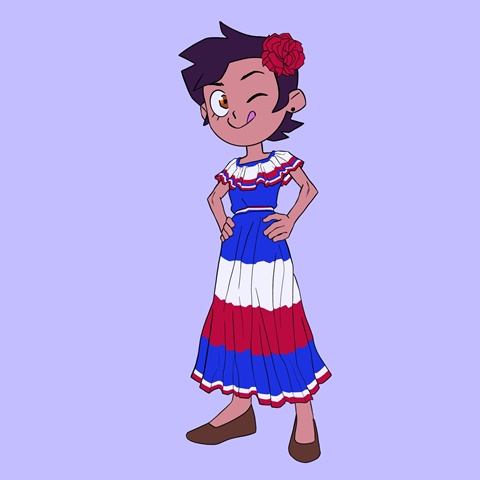 Luz in a Dominican dress 