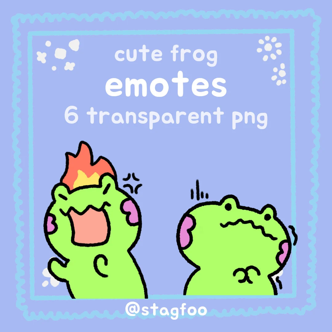 Adorable Frog Emotes - 8 Cute frog Twitch Emotes in 6 Sizes! | emote ...