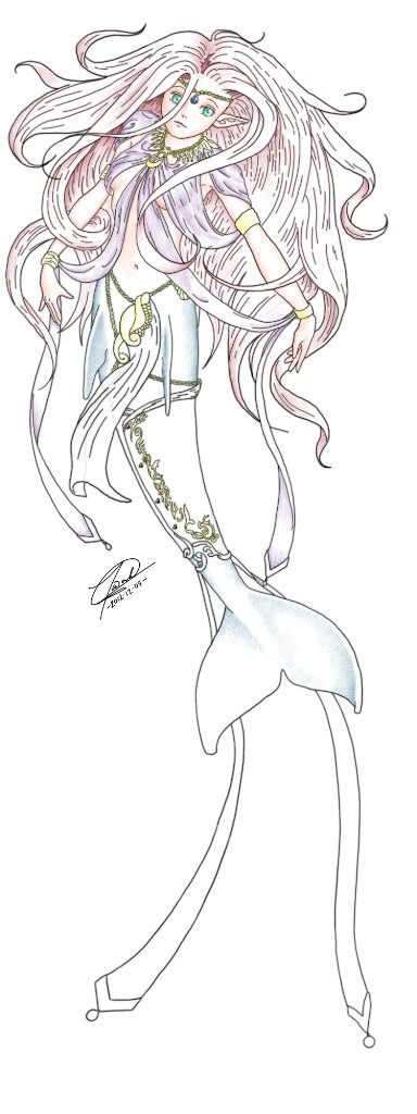 Beribboned mermaid