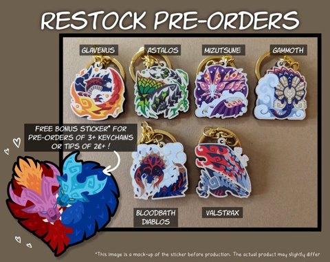 Restock pre-orders: Wooden keychain MH series 02