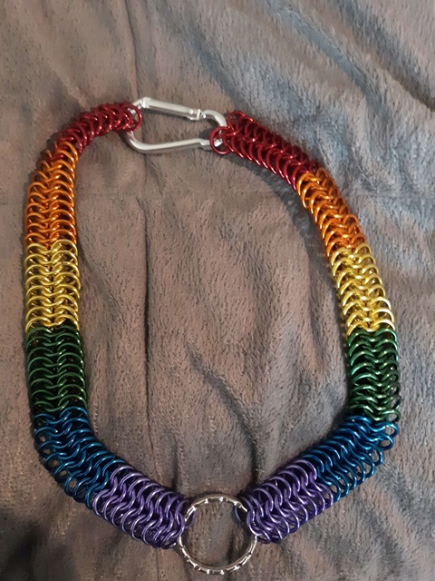 I made this rainbow choker since it's pride month