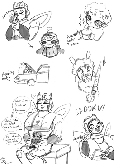 Just some more Val and prowl doodles 